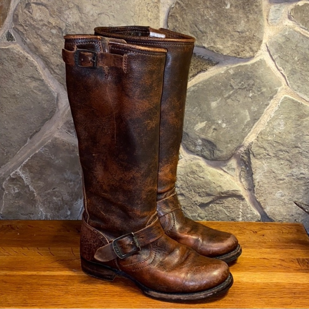 Frye || Veronica Slouch Brown Leather Boots